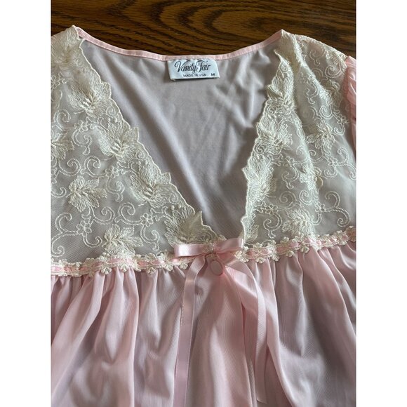 Vanity Fair vintage pink night gown and robe size S/M - Picture 8 of 10